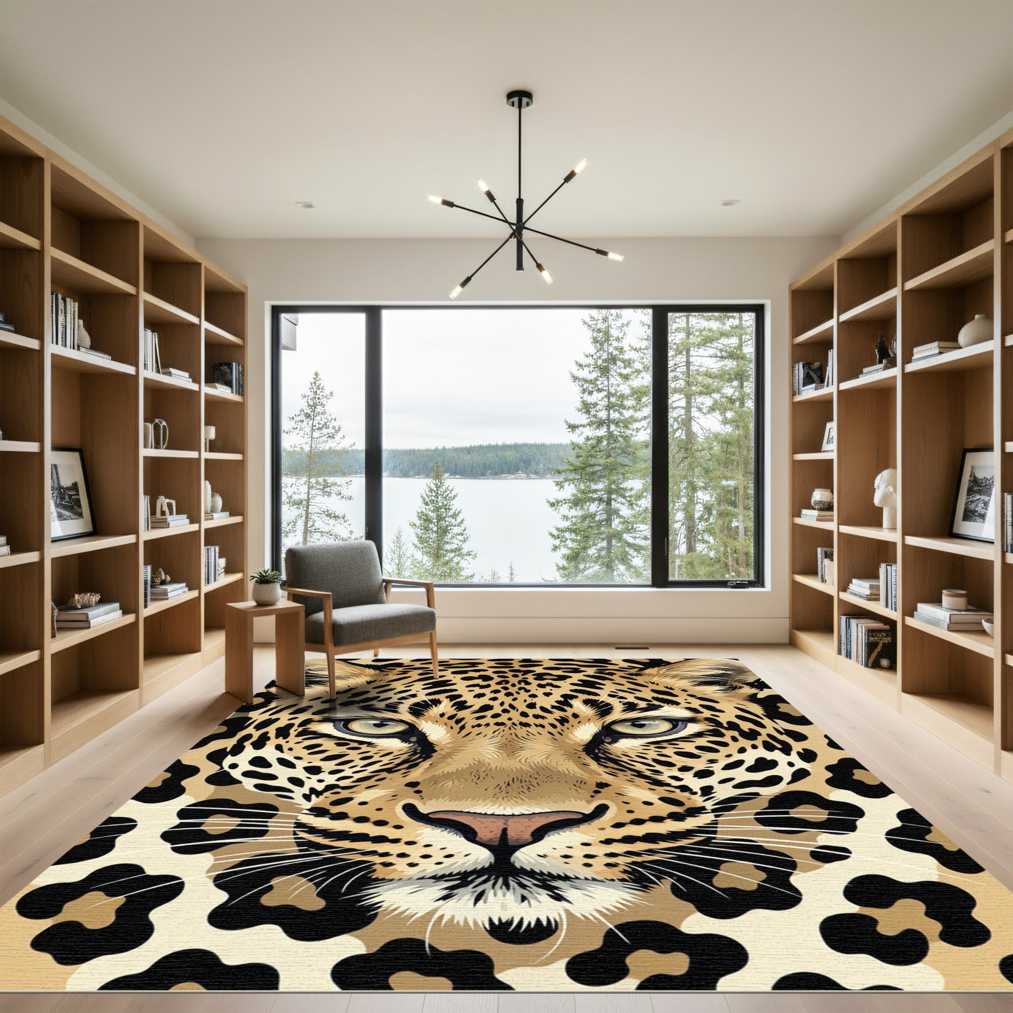 Majestic Golden Leopard Fur Close Up Rug