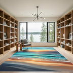 Ethereal Golden Sunset Coastal Wave Rug