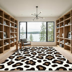 Classic Tan And Black Leopard Spots Rug