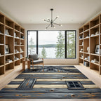 Rustic Wood Grain Textured Cabin Rug