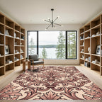 Elegant Pink Acanthus Scroll Rug