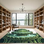 Emerald Green Fountain Art Deco Rug