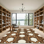 Ornate Golden Arch Geometric Lattice Rug