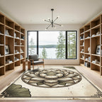 Vintage Sepia Lotus Zen Meditation Rug