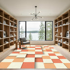 Coral Cream Nested Squares Rug