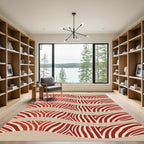 Crimson Zebra Stripe Waves Rug