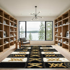 Laced Corset Monochromatic Geometric Grid Rug
