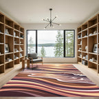 Sunset Ocean Waves Abstract Warm Tones Rug