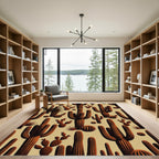 Brown Desert Cactus Arrangement Rug