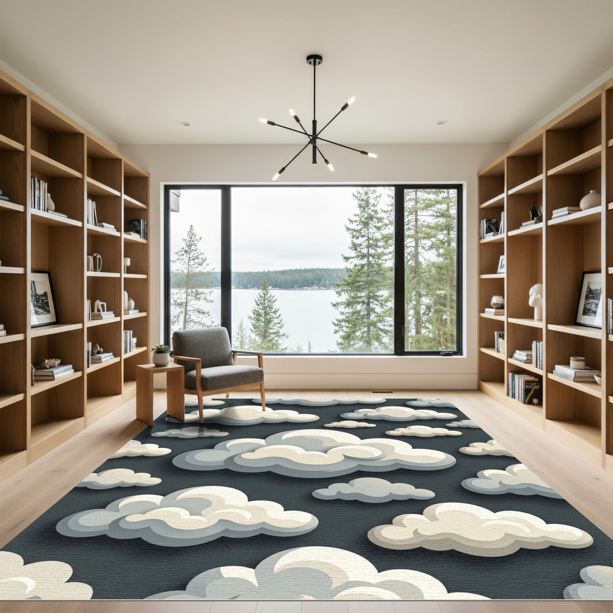 Whimsical Cream Cloud Sky Rug