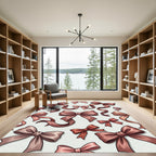 Elegant Dusky Pink Ribbon Bows Rug