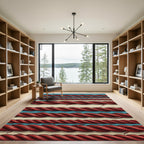 Crimson Rope Weave Horizontal Stripes Rug