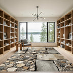 Natural Stone Pebble Concrete Aggregate Rug