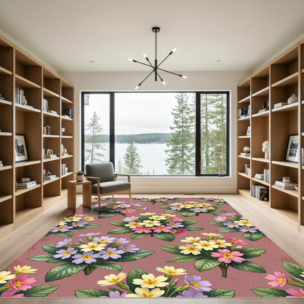 Pastel Floral Bouquet Arrangement Rug