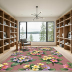 Pastel Floral Bouquet Arrangement Rug