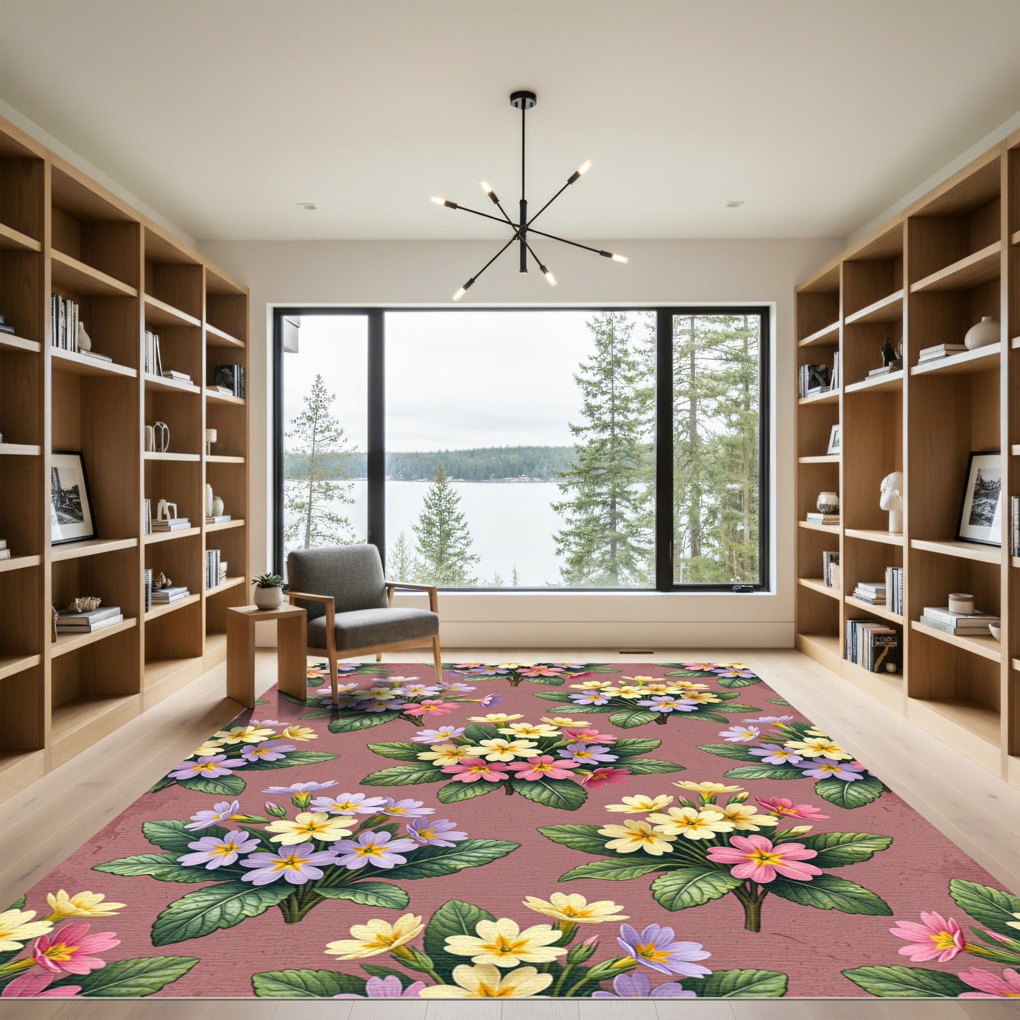 Pastel Floral Bouquet Arrangement Rug