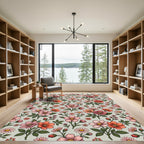 Pink Coral Floral Bouquet Rug