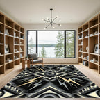 Mystic Electric Eye Geometric Lightning Art Rug