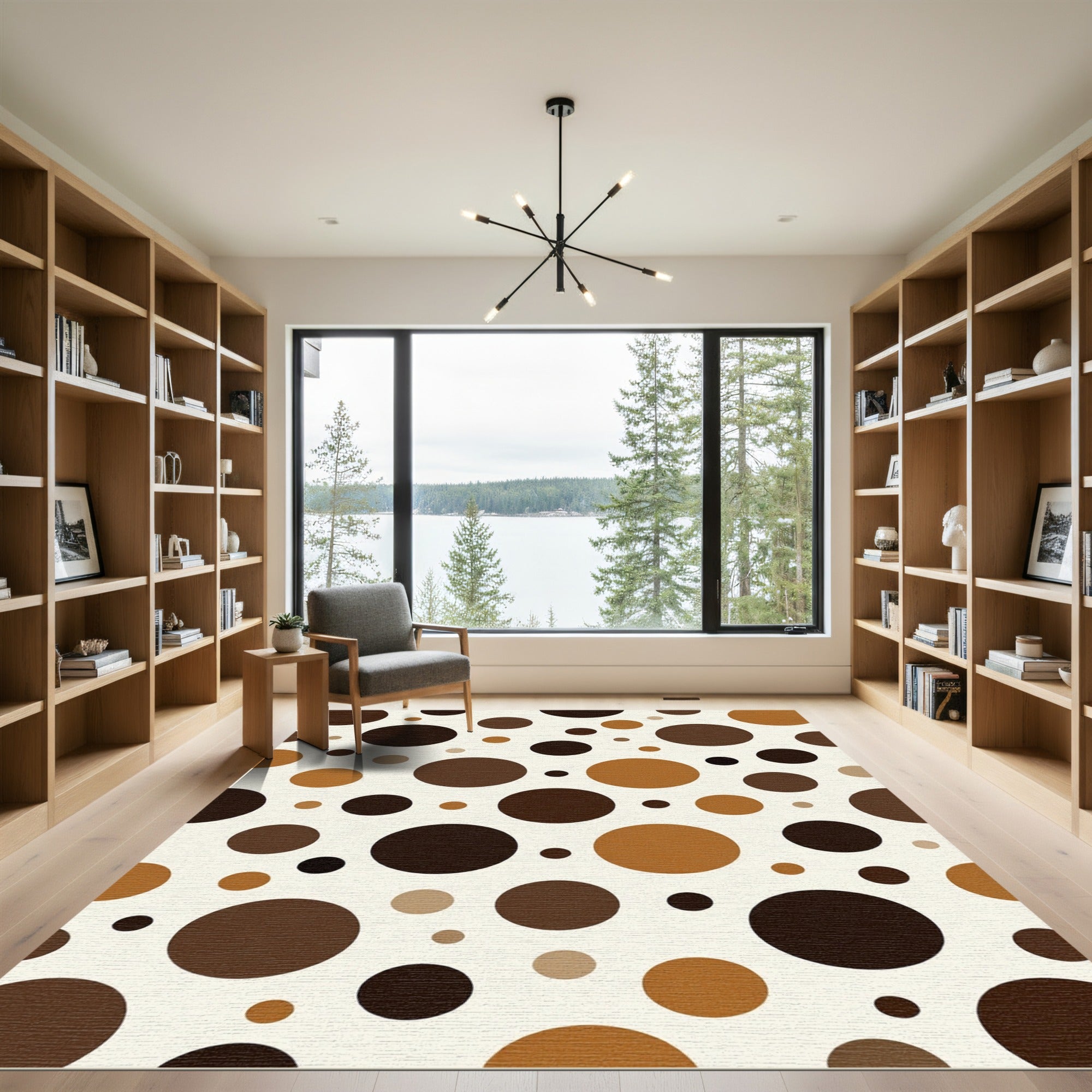 Earthy Tones Scattered Circles Rug
