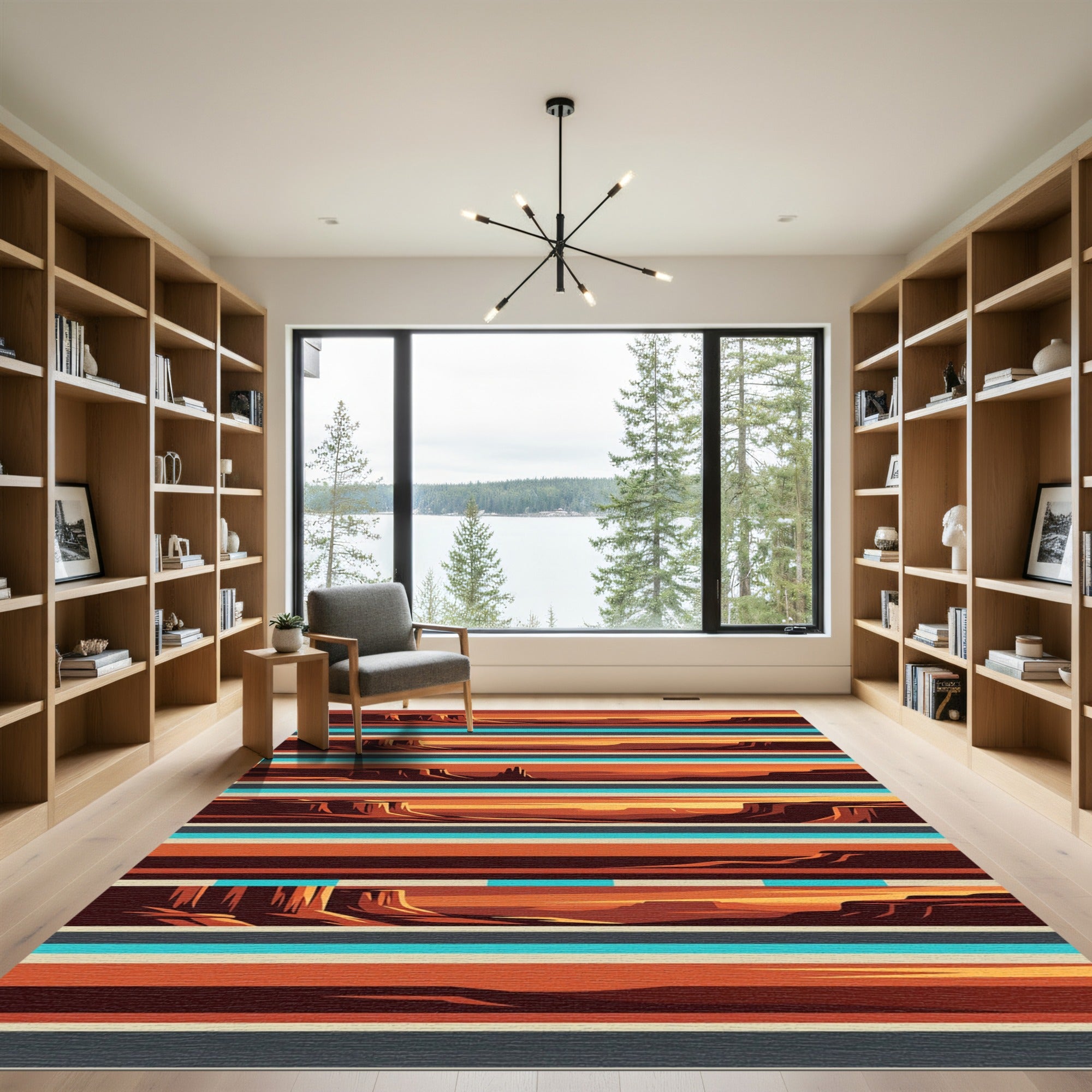 Desert Mesa Horizon Stripe Art Rug