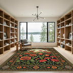 Vibrant Crimson Rose Tulip Garden Rug