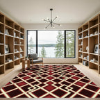 Crimson Interlocking Diamond Net Rug