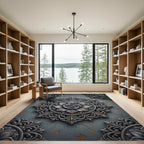 Vintage Gray Floral Medallion Rug