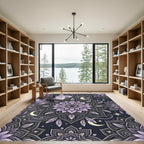 Lavender Moon Crescent Mandala Rug