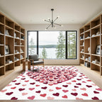 Romantic Blush and Crimson Heart Collage Rug