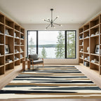 Earthy Wavy Abstract Stripes Rug