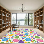 Colorful Easter Egg Polka Dot Art Rug