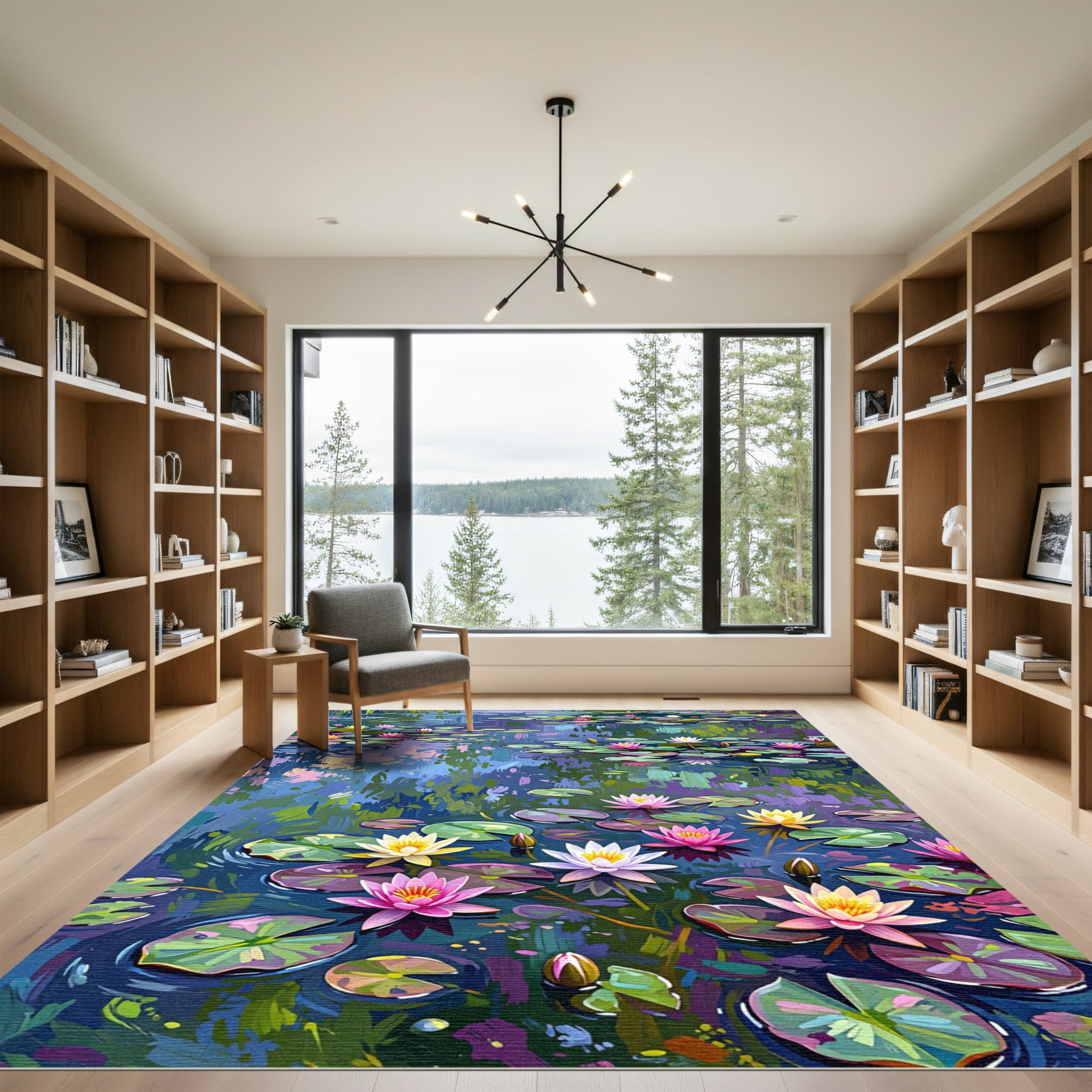Impressionist Water Lily Pond Rug