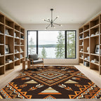 Rich Earthy Tribal Diamond Arrow Rug
