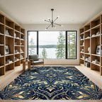Midnight Blue Ornate Star Medallion Rug