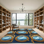 Nautical Porthole Sailboat Ocean View Rug