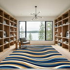 Navajo Blue Golden Wave Rug