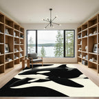 Minimalist Black and White Orca Silhouette Rug