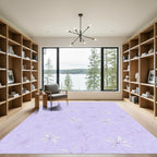 Light Purple Floral Swirls Rug