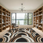Mid Century Modern Arched Earthy Neutral Rug