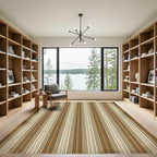 Vintage Earth Tone Vertical Striped Rug