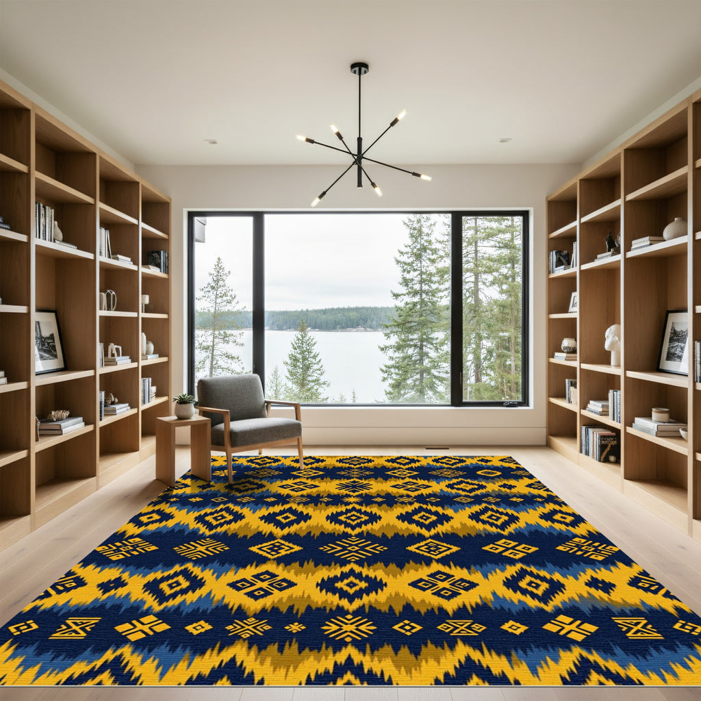 Gold Midnight Tribal Diamond Rug