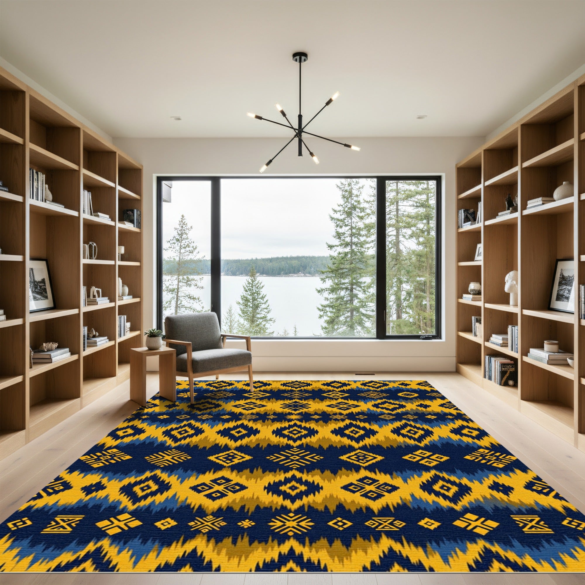 Gold Midnight Tribal Diamond Rug