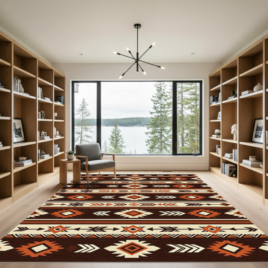 Earthy Tones Diamond Arrow Geometric Rug