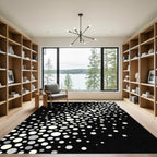 Monochrome Dot Cascade Abstract Rug