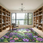 Wisteria Garden Trellis Floral Botanical Art Rug