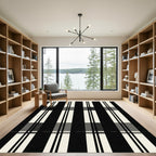 Bold Black and White Plaid Rug