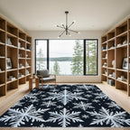 Winter Snowflake Pattern Ice Crystal Rug