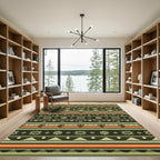 Geometric Earth Tones Tribal Stripes Rug
