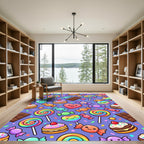 Whimsical Colorful Candy Sweet Treats Art Rug