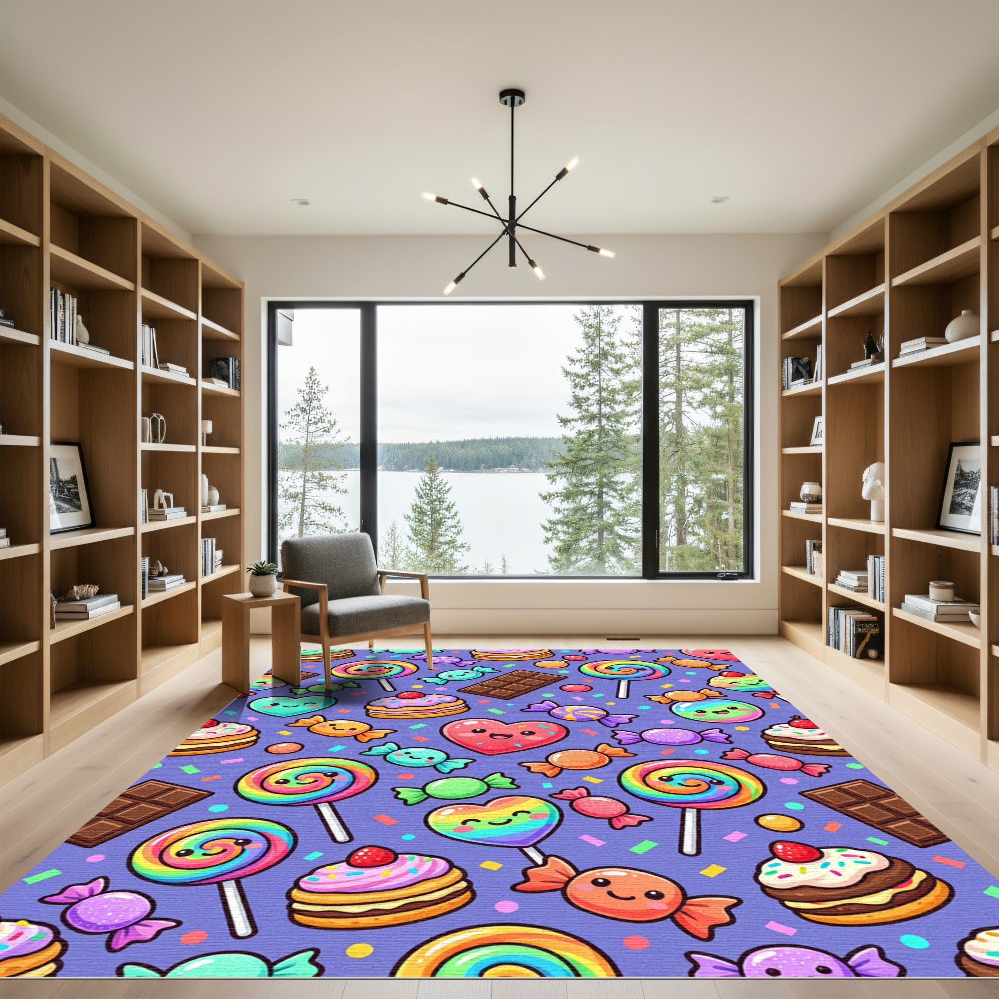 Whimsical Colorful Candy Sweet Treats Art Rug